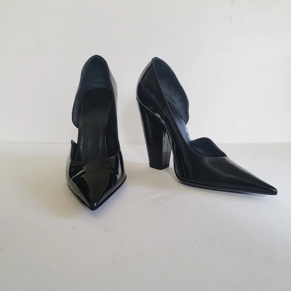Givenchy D'orsay Black Patent Leather Pumps EU 36.5 US 6.5 Pointed Toe Designer - Picture 5 of 16